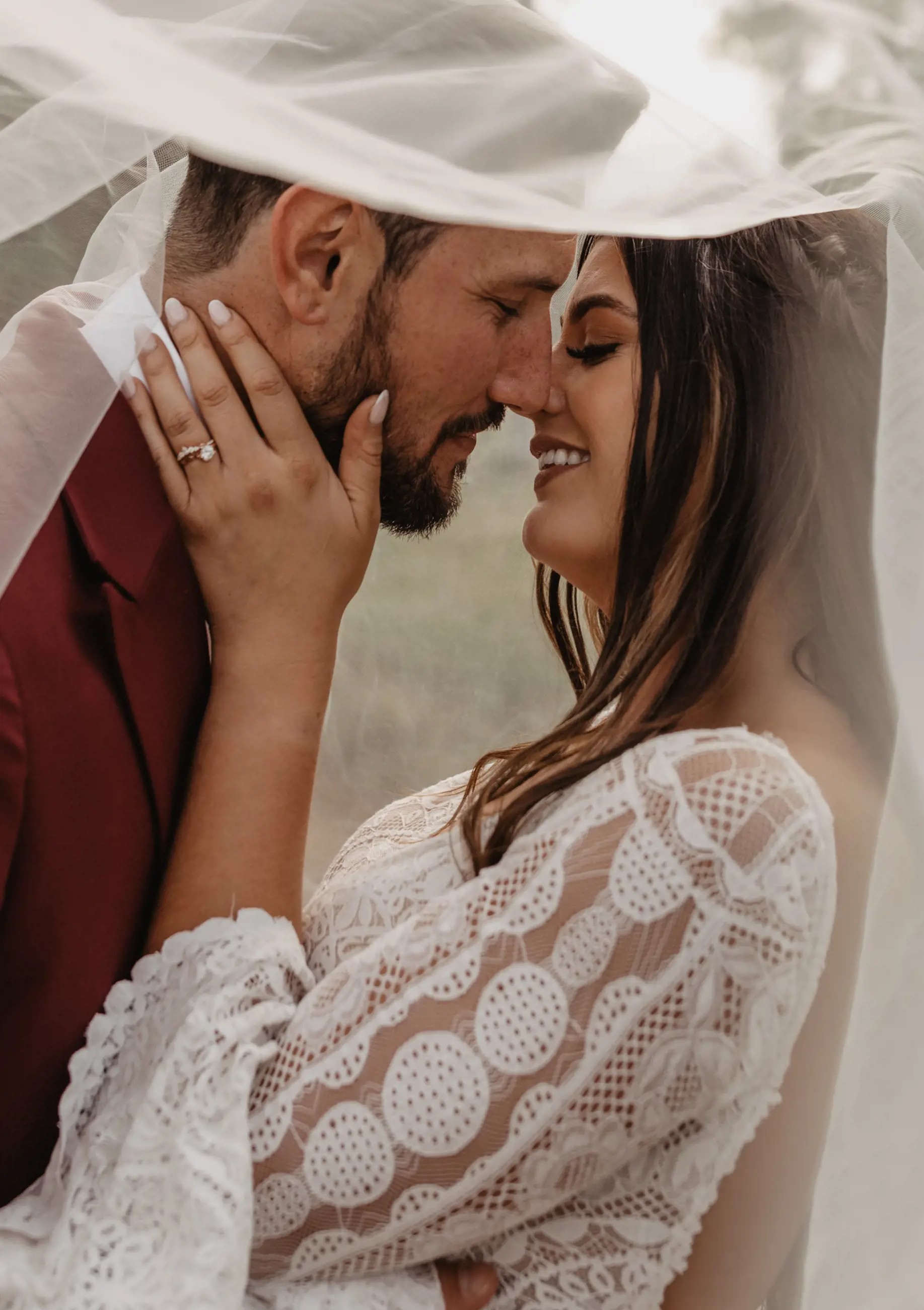 James and Victoria in the ARYN gown