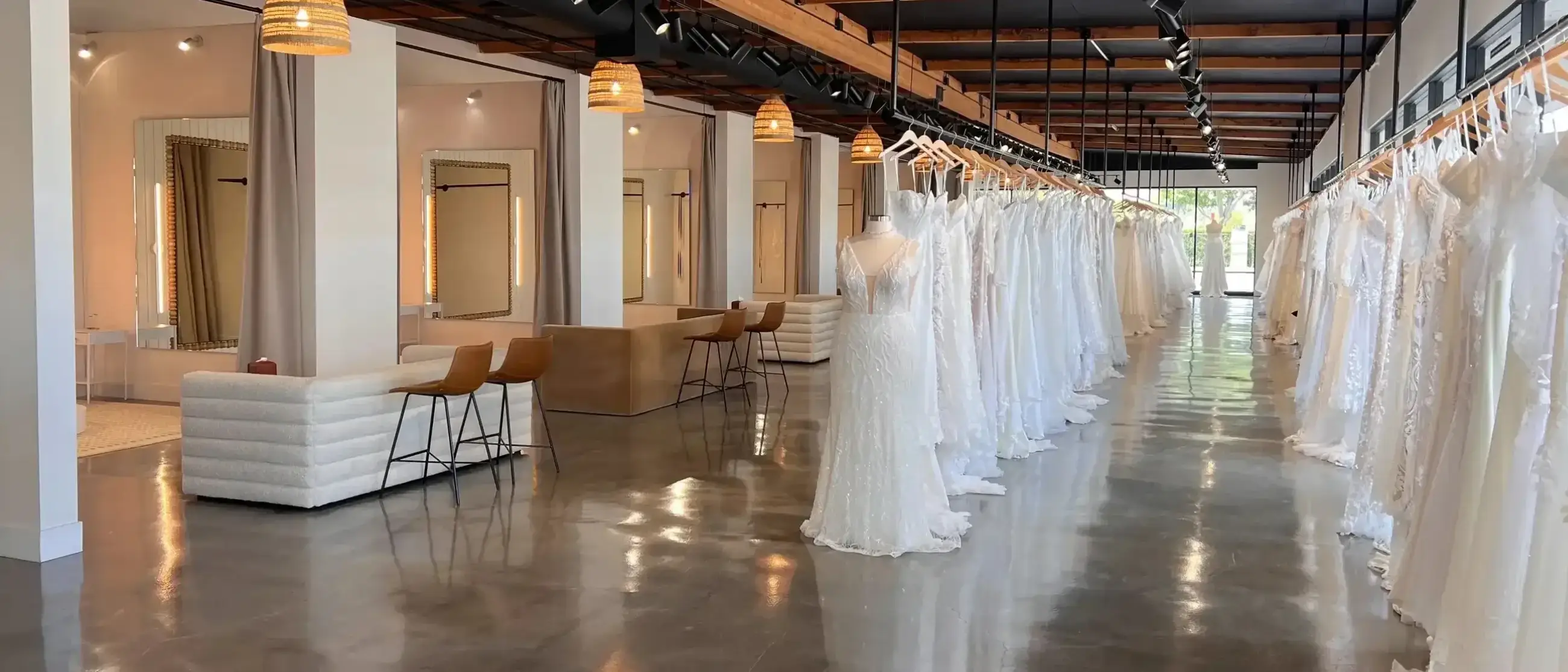 Photo of the Luv Bridal showroom interior - Desktop Image